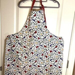 ELJ  Bird Print Apron With Bib One Size Cooking Baking Kitchen Linens